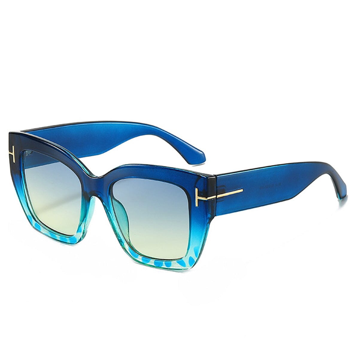 Damen Sonnenbrille Cat-Eye | Designer Sonnenbrille mit Farbverlauf braun [ Herrenkollektion - Brille - Sonnenbrille ] 215 - Damen Sonnenbrille Cat-Eye Gratti Offiziell Aqua 
