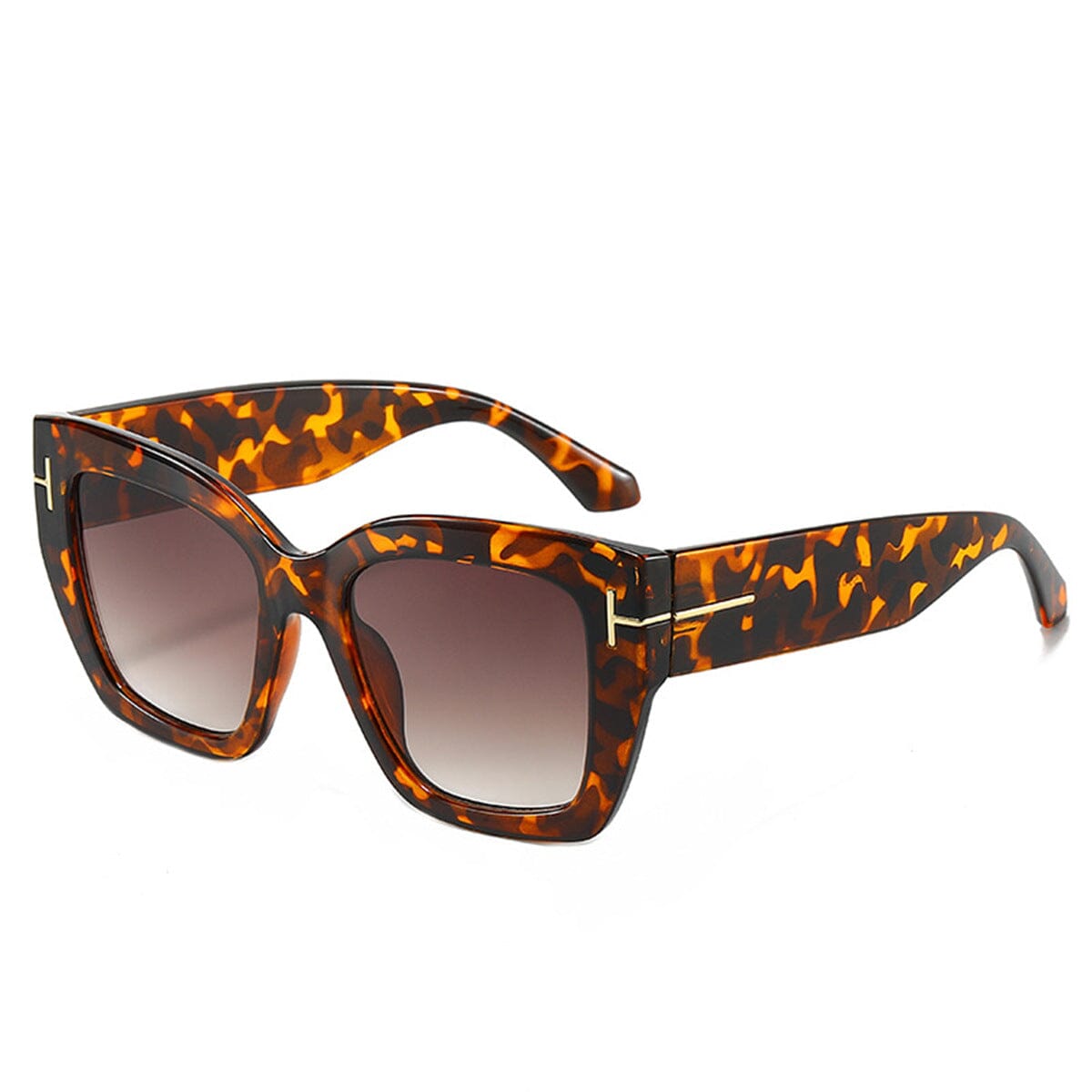 Damen Sonnenbrille Cat-Eye | Designer Sonnenbrille mit Farbverlauf braun [ Herrenkollektion - Brille - Sonnenbrille ] 215 - Damen Sonnenbrille Cat-Eye Gratti Offiziell Leopard 