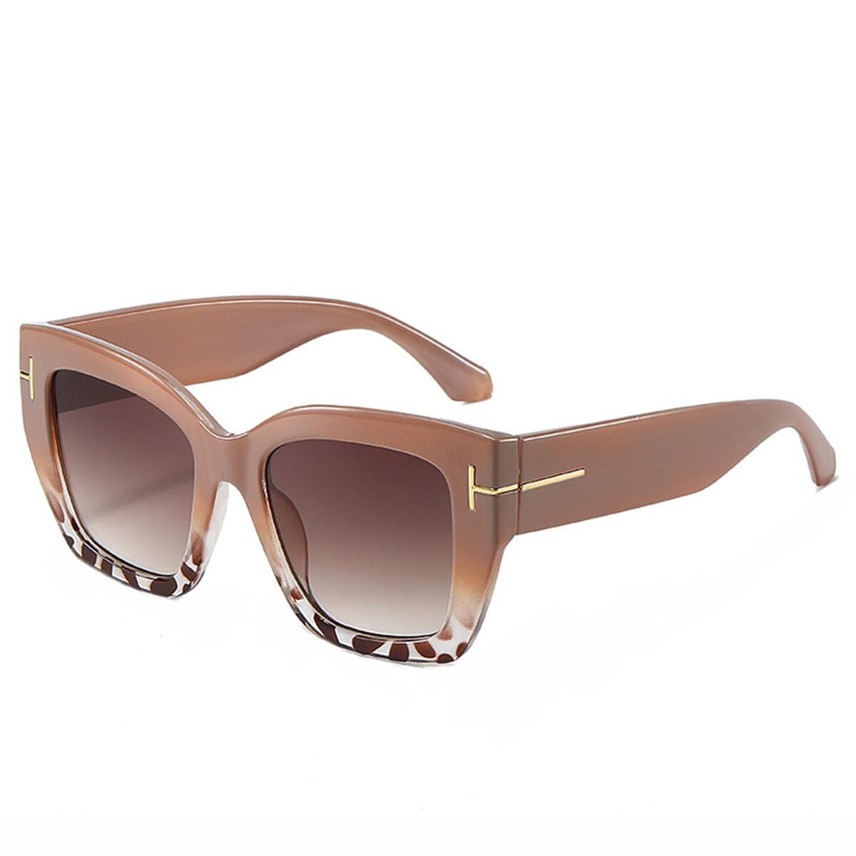 Damen Sonnenbrille Cat-Eye | Designer Sonnenbrille mit Farbverlauf braun [ Herrenkollektion - Brille - Sonnenbrille ] 215 - Damen Sonnenbrille Cat-Eye Gratti Offiziell Mokka 
