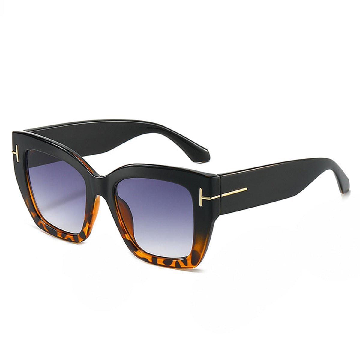 Damen Sonnenbrille Cat-Eye | Designer Sonnenbrille mit Farbverlauf braun [ Herrenkollektion - Brille - Sonnenbrille ] 215 - Damen Sonnenbrille Cat-Eye Gratti Offiziell Schwarz Leopard 