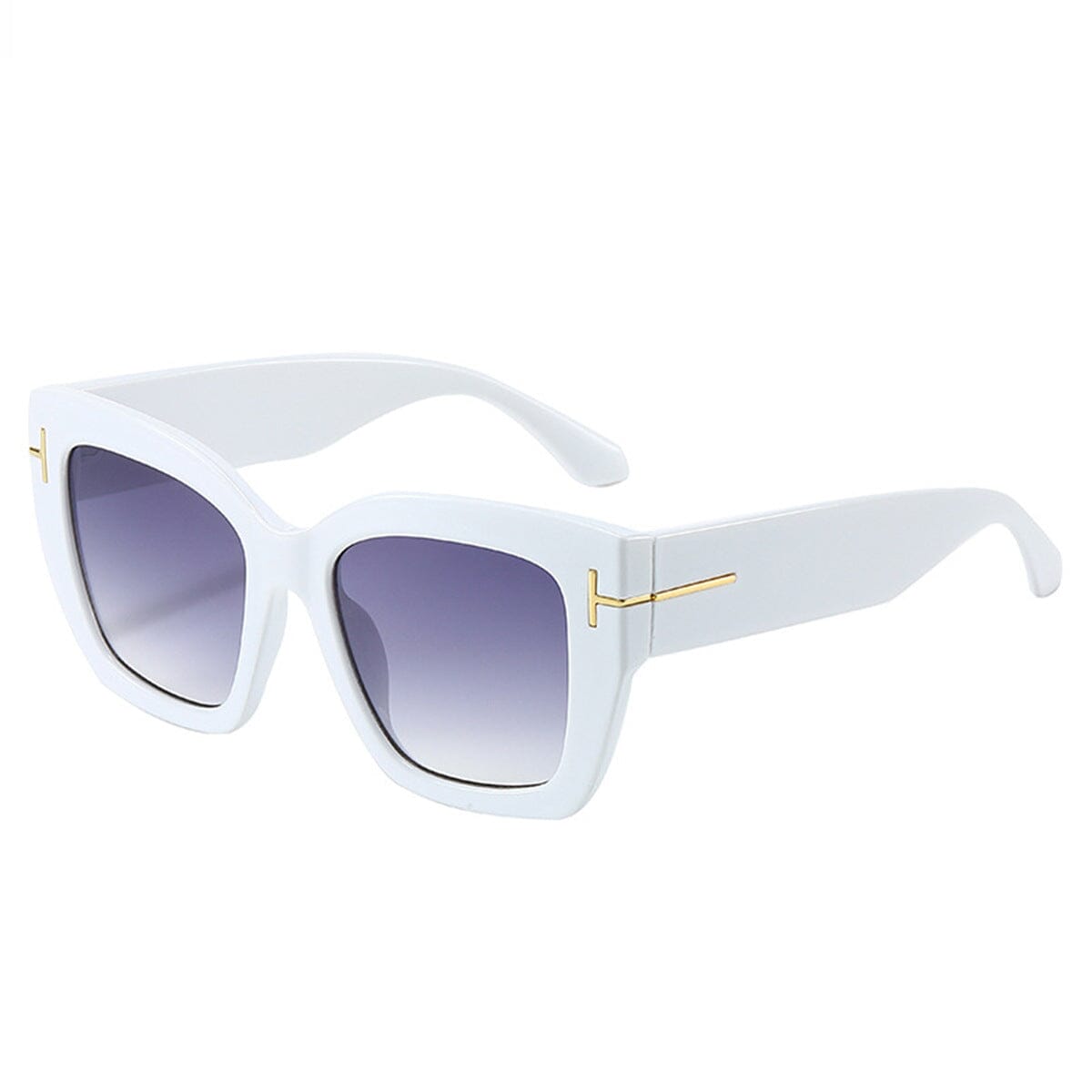 Damen Sonnenbrille Cat-Eye | Designer Sonnenbrille mit Farbverlauf braun [ Herrenkollektion - Brille - Sonnenbrille ] 215 - Damen Sonnenbrille Cat-Eye Gratti Offiziell Weiß 