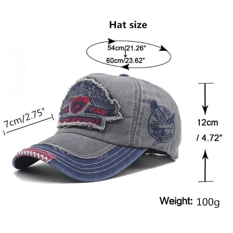 Herren Baseball Cap Vintage | Used-Look Kappe mit Stickerei grau [ Herrenkollektion - Caps - Accessoires ] 59 - Herren Baseball Cap Vintage Gratti Paris 