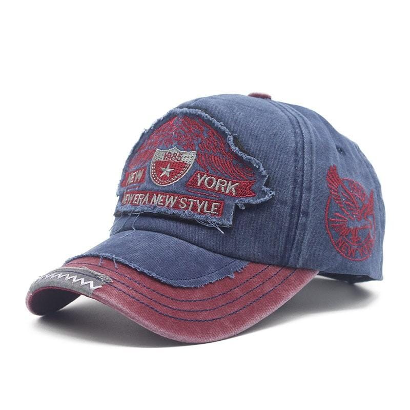 Herren Baseball Cap Vintage | Used-Look Kappe mit Stickerei grau [ Herrenkollektion - Caps - Accessoires ] 59 - Herren Baseball Cap Vintage Gratti Paris Blau 