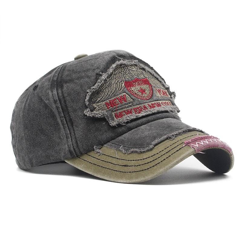 Herren Baseball Cap Vintage | Used-Look Kappe mit Stickerei grau [ Herrenkollektion - Caps - Accessoires ] 59 - Herren Baseball Cap Vintage Gratti Paris Braun 