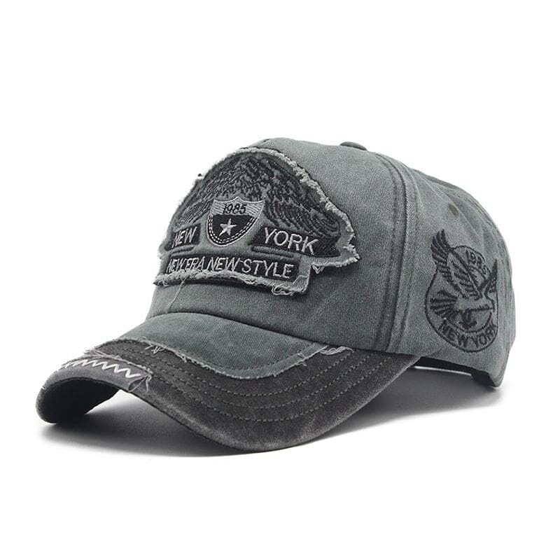 Herren Baseball Cap Vintage | Used-Look Kappe mit Stickerei grau [ Herrenkollektion - Caps - Accessoires ] 59 - Herren Baseball Cap Vintage Gratti Paris Grau 