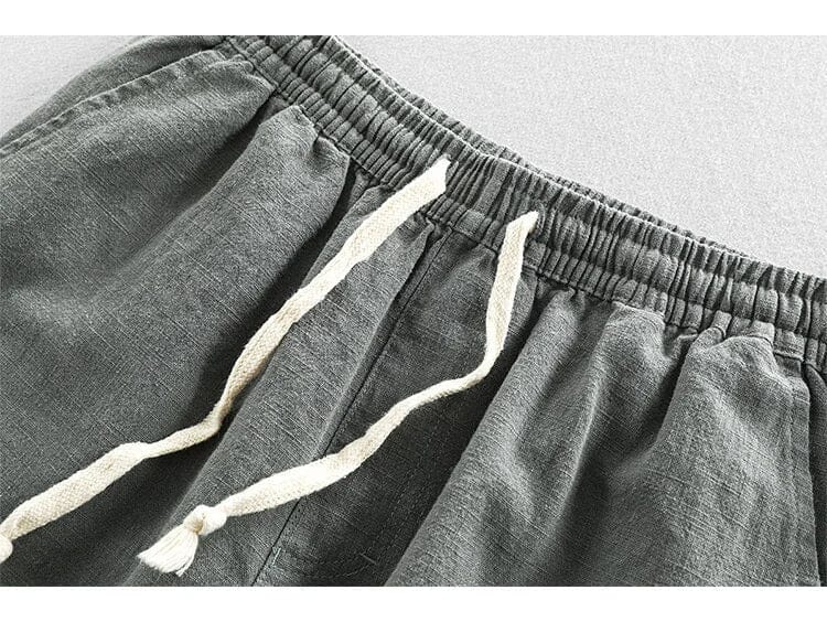 Herren Baumwoll-Leinen Shorts | Bequeme Sommershorts mit Kordelzug [ Herrenkollektion - Shorts - Frühling & Sommer '25 ] 47 - Herren Baumwoll-Leinen Shorts Gratti Paris 