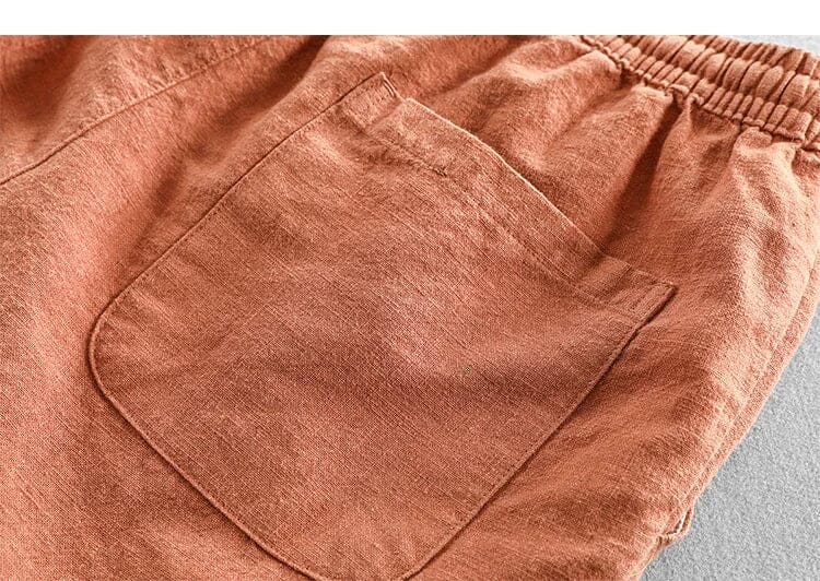 Herren Baumwoll-Leinen Shorts | Bequeme Sommershorts mit Kordelzug [ Herrenkollektion - Shorts - Frühling & Sommer '25 ] 47 - Herren Baumwoll-Leinen Shorts Gratti Paris 