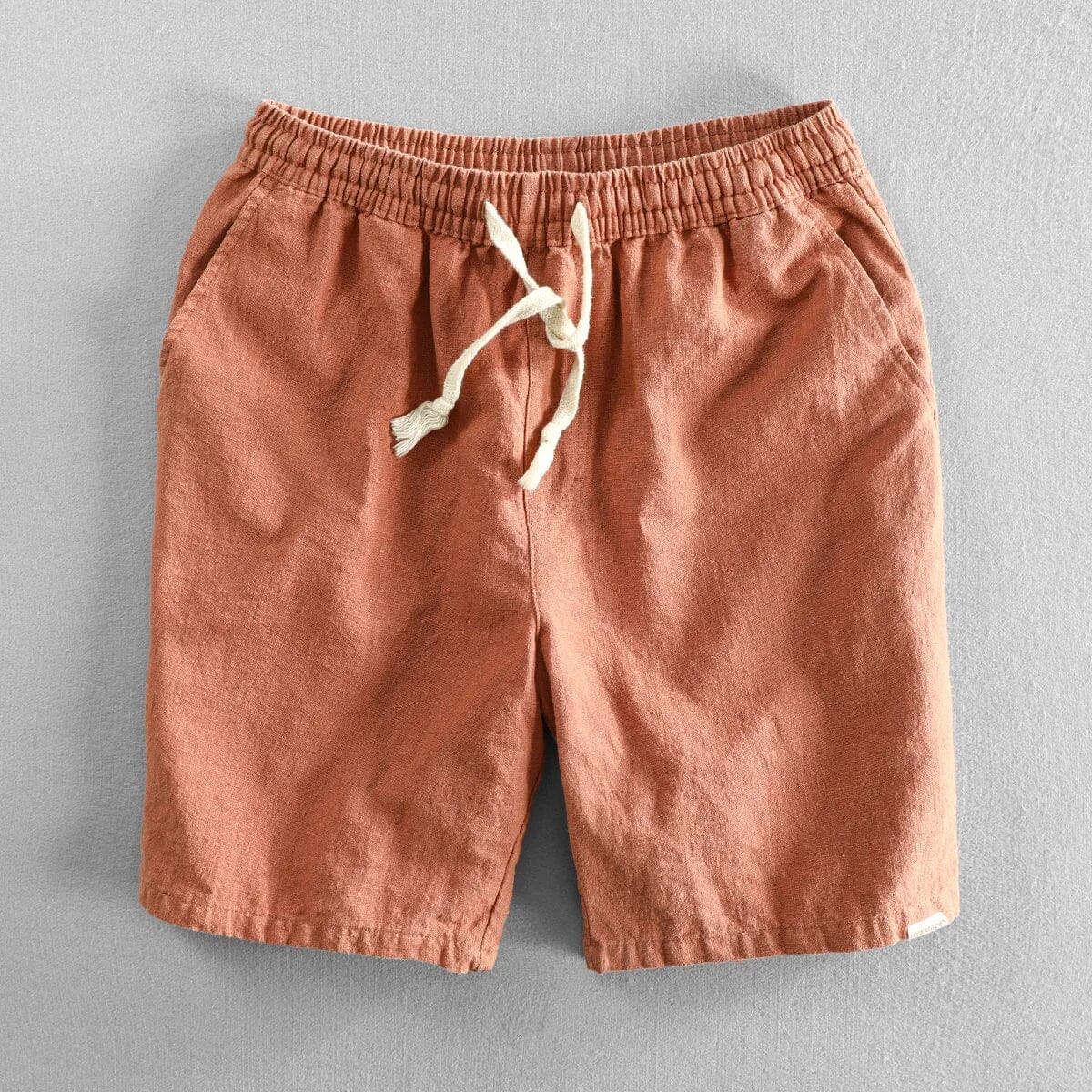Herren Baumwoll-Leinen Shorts | Bequeme Sommershorts mit Kordelzug [ Herrenkollektion - Shorts - Frühling & Sommer '25 ] 47 - Herren Baumwoll-Leinen Shorts Gratti Paris Purpurrot 6XL 