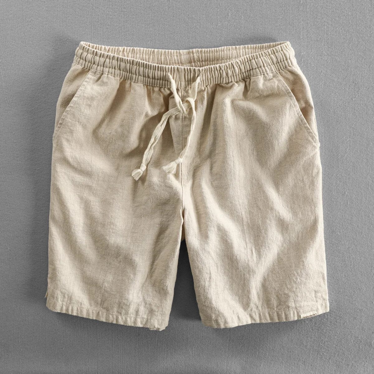 Herren Baumwoll-Leinen Shorts | Bequeme Sommershorts mit Kordelzug [ Herrenkollektion - Shorts - Frühling & Sommer '25 ] 47 - Herren Baumwoll-Leinen Shorts Gratti Paris Sandfarben 6XL 