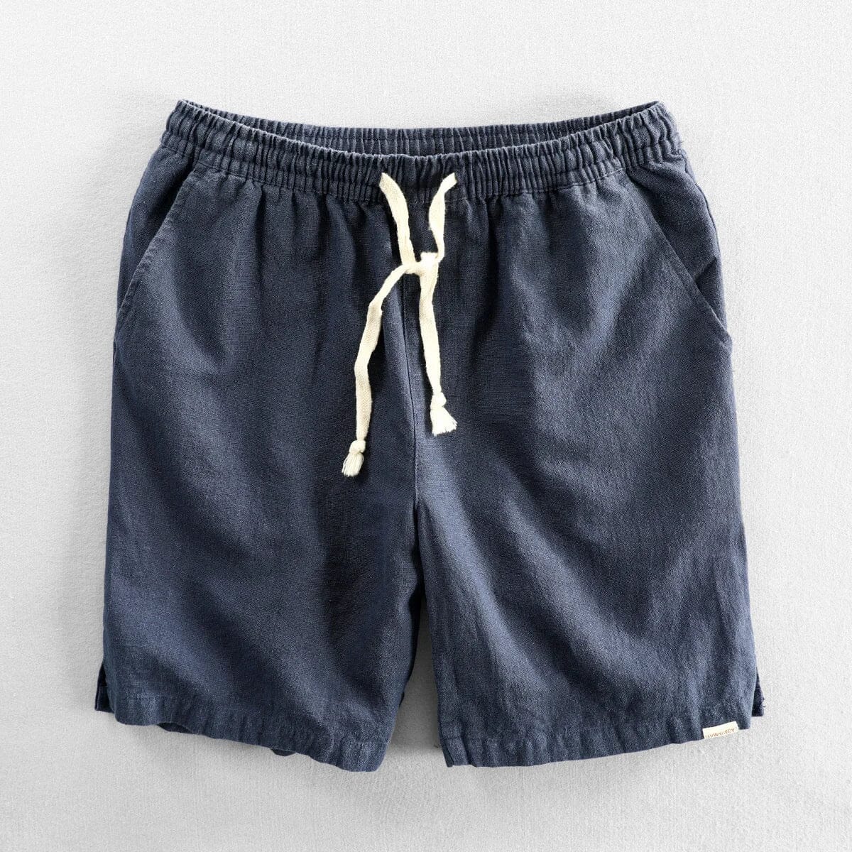 Herren Baumwoll-Leinen Shorts | Bequeme Sommershorts mit Kordelzug [ Herrenkollektion - Shorts - Frühling & Sommer '25 ] 47 - Herren Baumwoll-Leinen Shorts Gratti Paris Tiefblau 6XL 