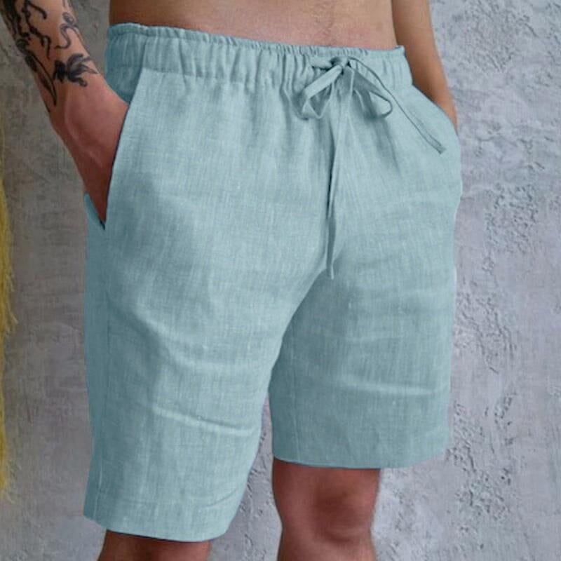 Herren Baumwollshorts mit Kordelzug | Bequeme Sommershorts Freizeithose [ Herrenkollektion - Shorts - Frühling & Sommer '25 ] 21 - Herren Baumwollshorts mit Kordelzug Gratti Paris Blau S 