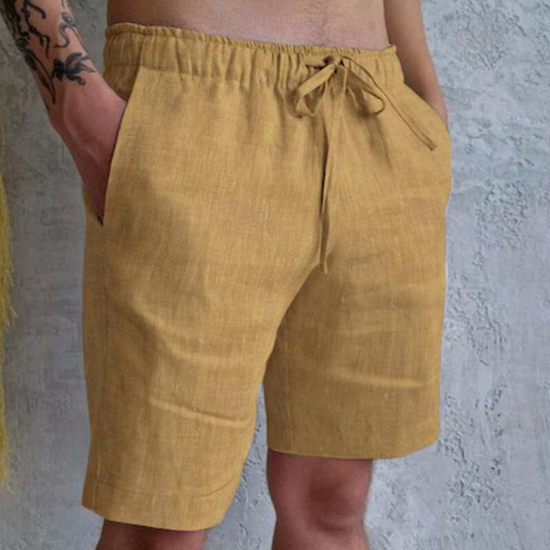 Herren Baumwollshorts mit Kordelzug | Bequeme Sommershorts Freizeithose [ Herrenkollektion - Shorts - Frühling & Sommer '25 ] 21 - Herren Baumwollshorts mit Kordelzug Gratti Paris Khaki S 