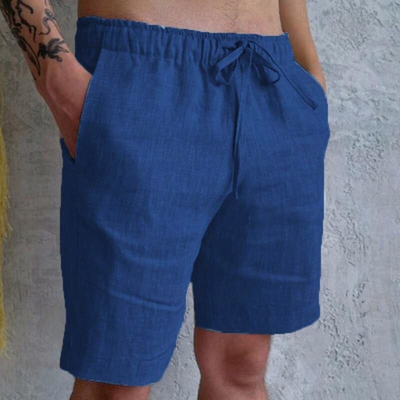 Herren Baumwollshorts mit Kordelzug | Bequeme Sommershorts Freizeithose [ Herrenkollektion - Shorts - Frühling & Sommer '25 ] 21 - Herren Baumwollshorts mit Kordelzug Gratti Paris Königsblau S 