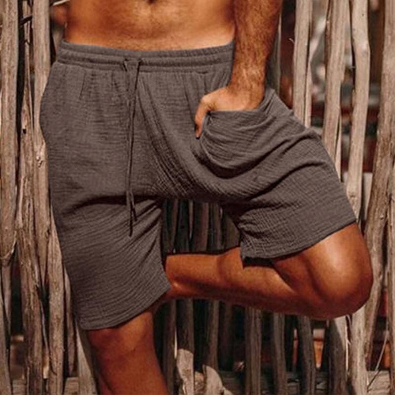 Herren Baumwollshorts mit Kordelzug | Bequeme Strandshorts weiß [ Herrenkollektion - Shorts - Frühling & Sommer '25 ] 97 - Herren Baumwollshorts mit Kordelzug Gratti Paris Braun S 