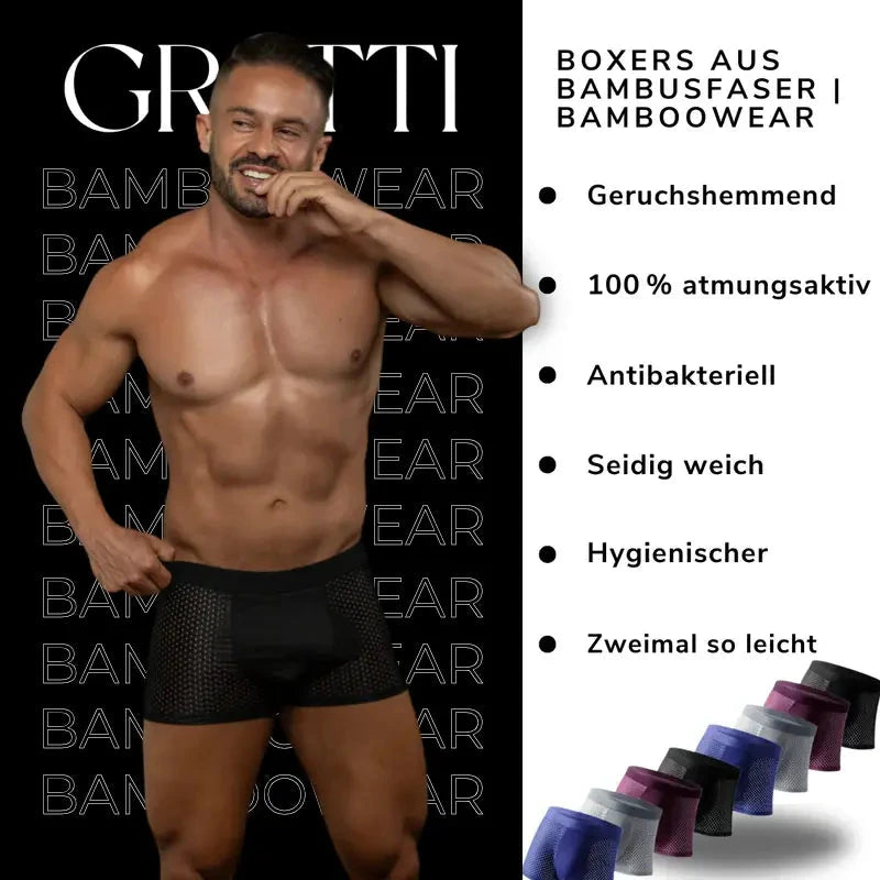 Herren Boxershorts aus Bambusfaser | Bequeme Unterwäsche im Multipack [ Herrenkollektion - Leinensets - Accessoires ] 188 - Herren Boxershorts aus Bambusfaser Gratti Official 