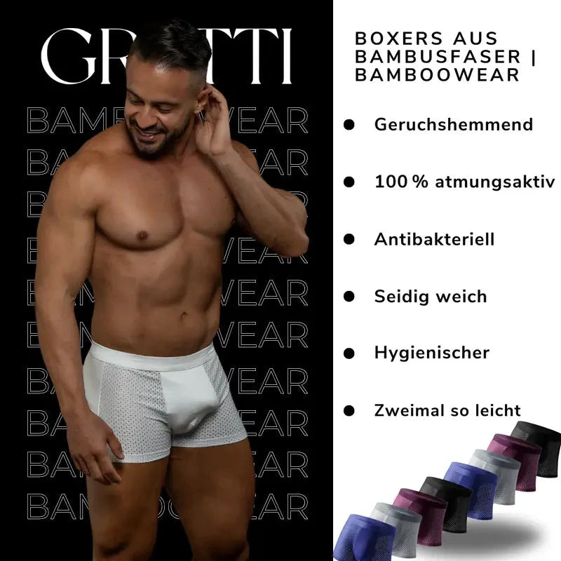 Herren Boxershorts aus Bambusfaser | Bequeme Unterwäsche im Multipack [ Herrenkollektion - Leinensets - Accessoires ] 188 - Herren Boxershorts aus Bambusfaser Gratti Official 