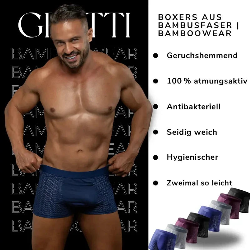 Herren Boxershorts aus Bambusfaser | Bequeme Unterwäsche im Multipack [ Herrenkollektion - Leinensets - Accessoires ] 188 - Herren Boxershorts aus Bambusfaser Gratti Official 