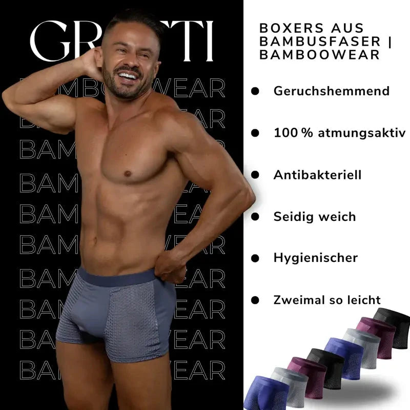 Herren Boxershorts aus Bambusfaser | Bequeme Unterwäsche im Multipack [ Herrenkollektion - Leinensets - Accessoires ] 188 - Herren Boxershorts aus Bambusfaser Gratti Official 