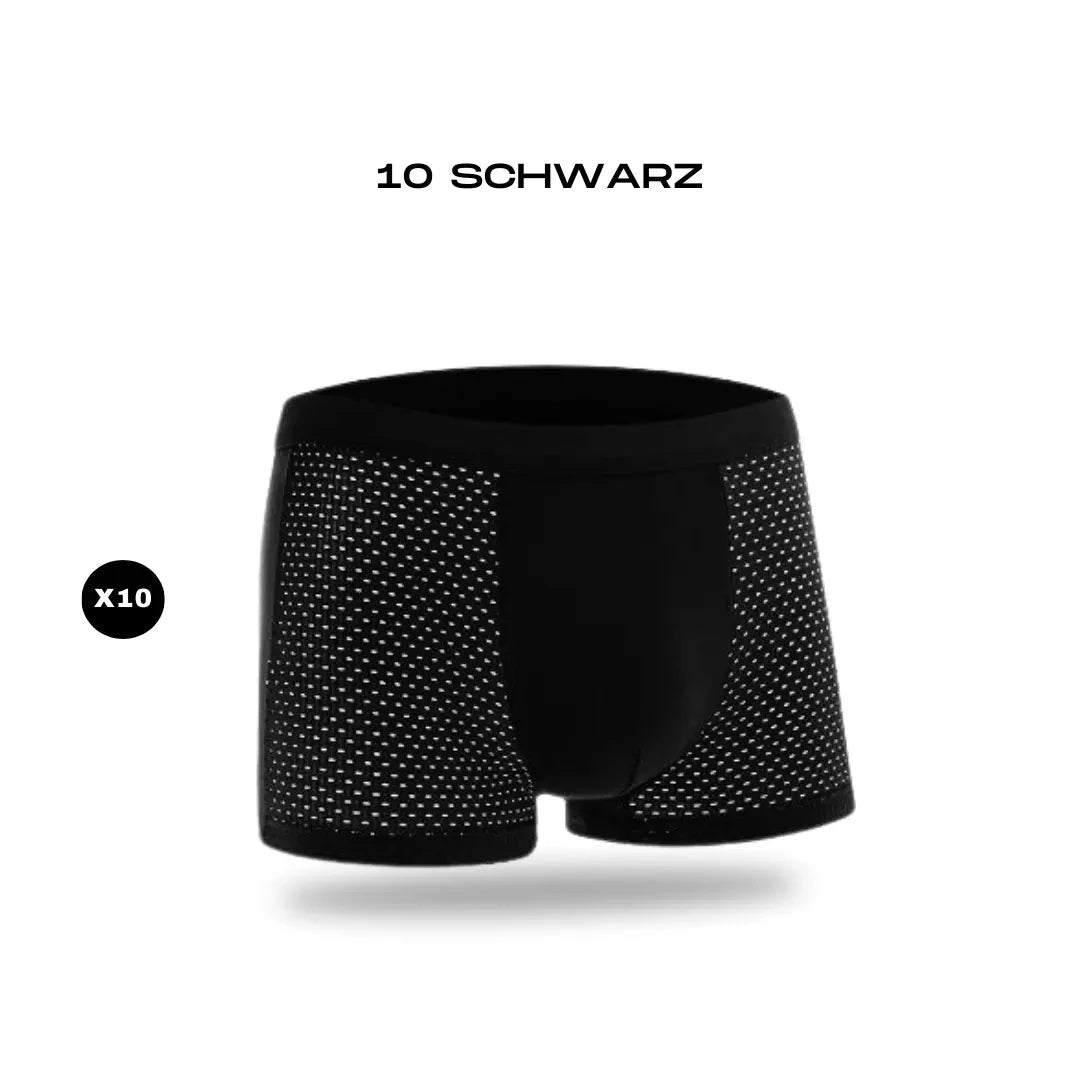Herren Boxershorts aus Bambusfaser | Bequeme Unterwäsche im Multipack [ Herrenkollektion - Leinensets - Accessoires ] 188 - Herren Boxershorts aus Bambusfaser Gratti Official S 10x Schwarz 