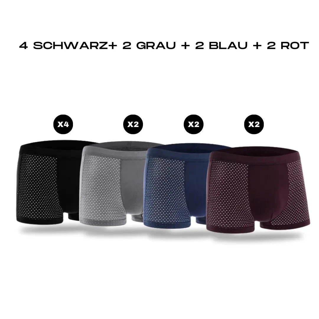 Herren Boxershorts aus Bambusfaser | Bequeme Unterwäsche im Multipack [ Herrenkollektion - Leinensets - Accessoires ] 188 - Herren Boxershorts aus Bambusfaser Gratti Official S 4x Schwarz + 2x Blau + 2x Grau + 2x Rot 