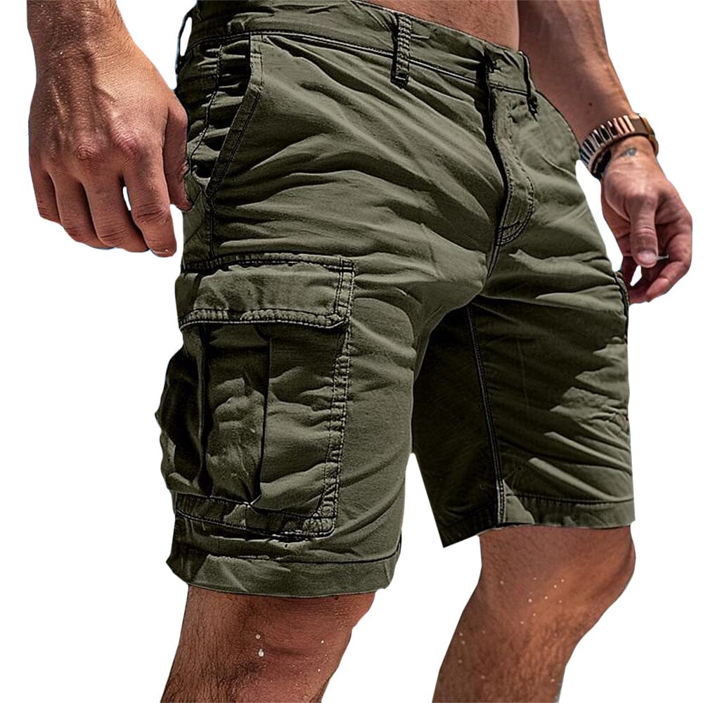 Herren Cargo Shorts Sommerhose | Bequeme Shorts mit Seitentaschen [ Herrenkollektion - Shorts - Frühling & Sommer '25 ] 36 - Herren Cargo Shorts Sommerhose Gratti Paris Grün S 