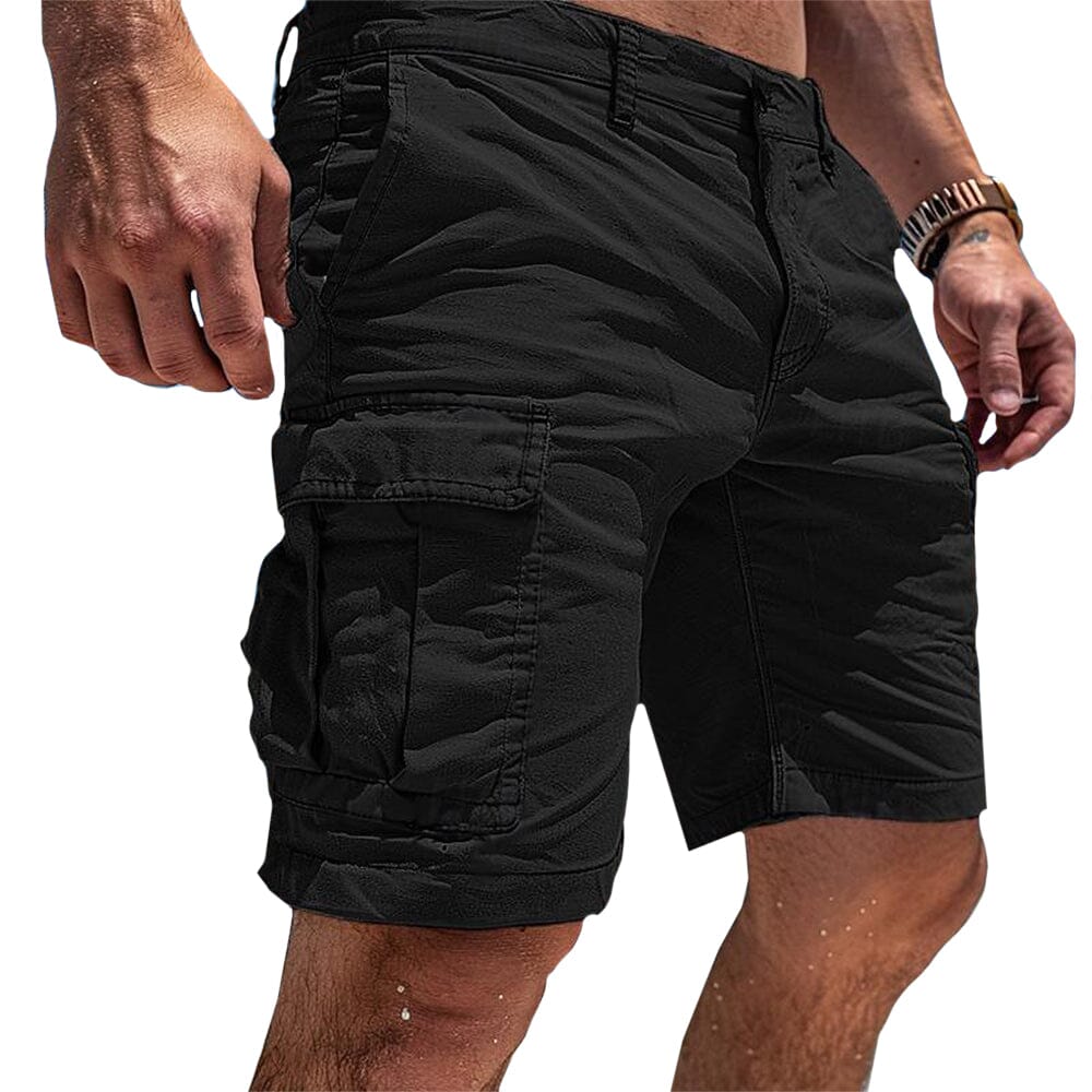 Herren Cargo Shorts Sommerhose | Bequeme Shorts mit Seitentaschen [ Herrenkollektion - Shorts - Frühling & Sommer '25 ] 36 - Herren Cargo Shorts Sommerhose Gratti Paris Schwarz S 