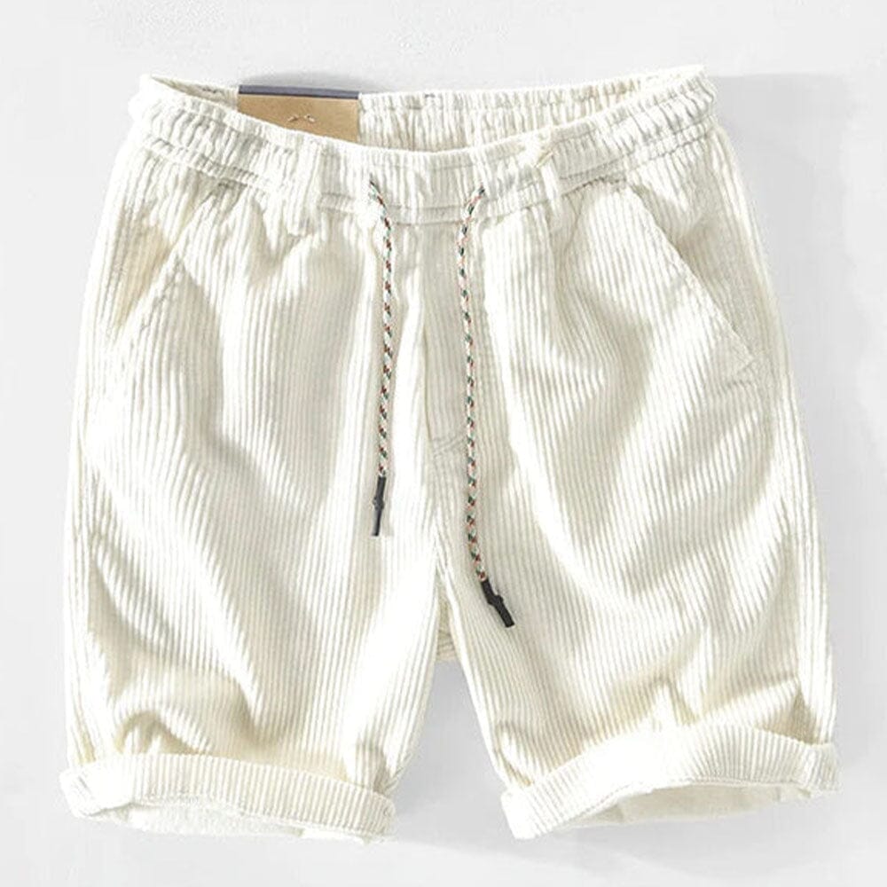 Herren Cordshorts mit Kordelzug | Bequeme Baumwoll-Sommershorts [ Herrenkollektion - Shorts - Frühling & Sommer '25 ] 1 - Herren Cordshorts mit Kordelzug Gratti Paris Weiß S 