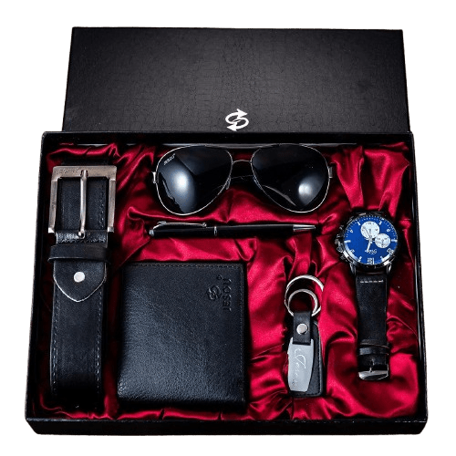 Herren Geschenkset | Accessoires Set mit Uhr, Gürtel & Geldbörse [ Herrenkollektion - Accessoires - Leinensets ] 171 - Herren Geschenkset Gratti Paris 