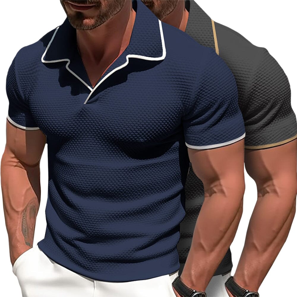 Herren Gestricktes Polohemd | Weißes Slim Fit Polo Shirt mit Resort-Kragen [ Herrenkollektion - Poloshirts - Frühling & Sommer '25 ] 2 - Herren Gestricktes Polohemd Gratti Paris 