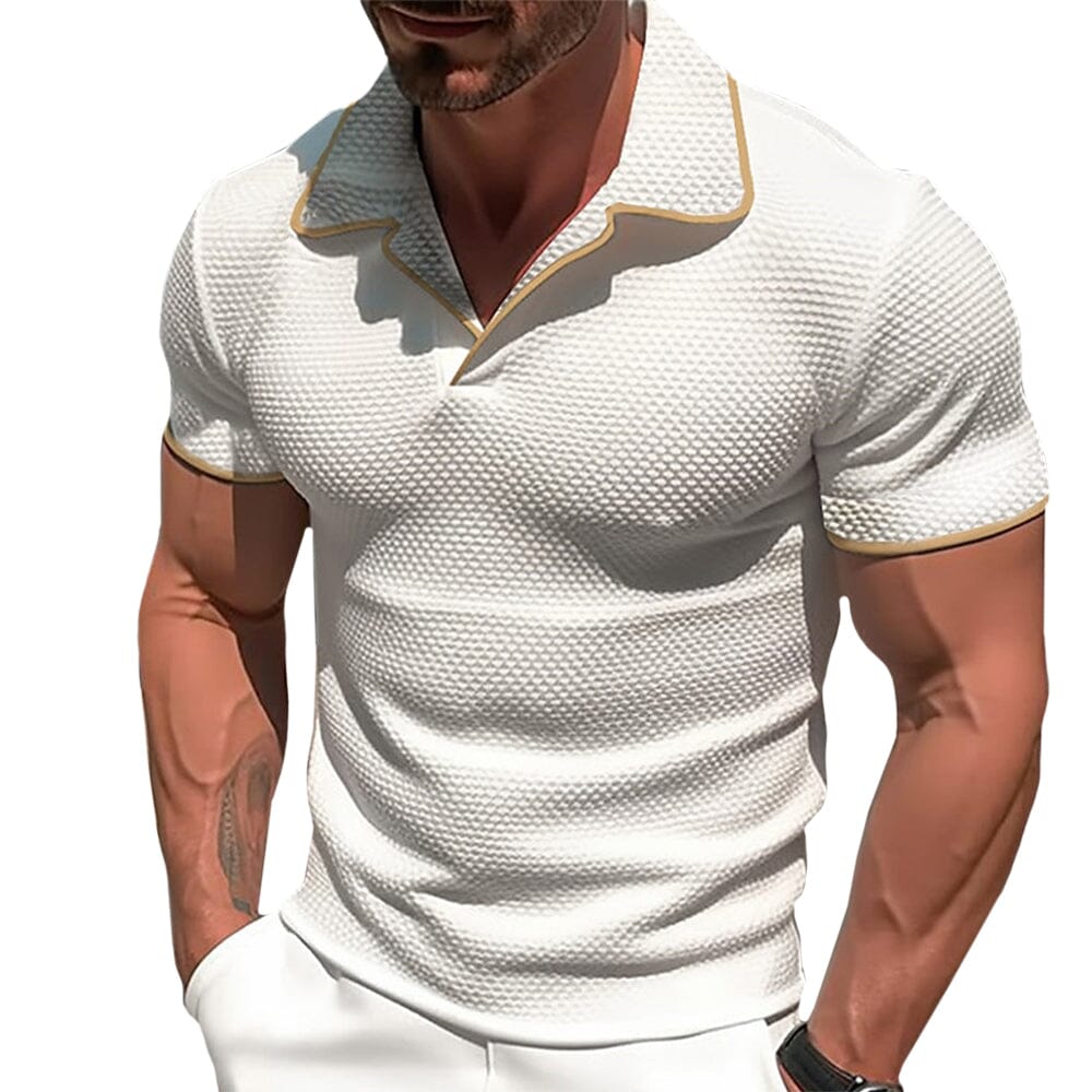 Herren Gestricktes Polohemd | Weißes Slim Fit Polo Shirt mit Resort-Kragen [ Herrenkollektion - Poloshirts - Frühling & Sommer '25 ] 2 - Herren Gestricktes Polohemd Gratti Paris Weiß S 