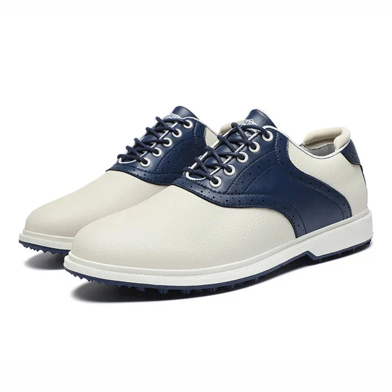 Herren Golfschuhe Leder | Klassische Freizeitschuhe braun-weiß [ Herrenkollektion - Schuhe - Elegante Schuhe ] 281 - Herren Golfschuhe Leder Gratti Offiziell Marineblau 6 