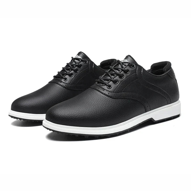 Herren Golfschuhe Leder | Klassische Freizeitschuhe braun-weiß [ Herrenkollektion - Schuhe - Elegante Schuhe ] 281 - Herren Golfschuhe Leder Gratti Offiziell Schwarz 6 