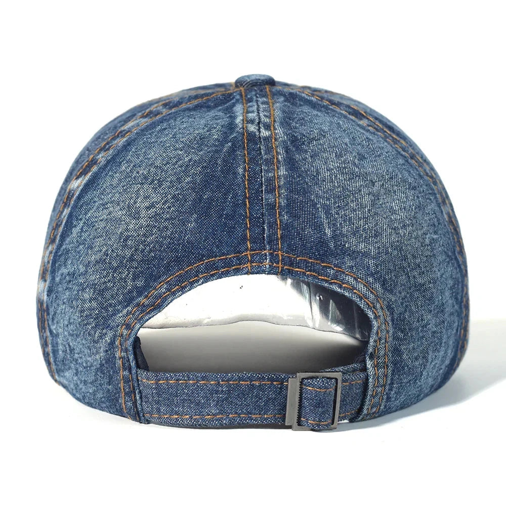 Herren Jeans Cap Washed Look | Lässige Baseball Kappe verstellbar blau [ Herrenkollektion - Caps - Accessoires ] 177 - Herren Jeans Cap Washed Look Gratti Paris 