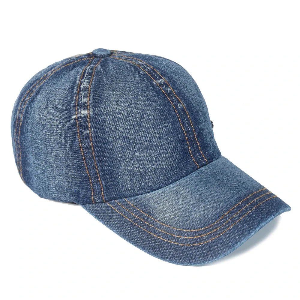 Herren Jeans Cap Washed Look | Lässige Baseball Kappe verstellbar blau [ Herrenkollektion - Caps - Accessoires ] 177 - Herren Jeans Cap Washed Look Gratti Paris 