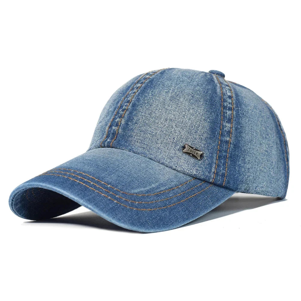 Herren Jeans Cap Washed Look | Lässige Baseball Kappe verstellbar blau [ Herrenkollektion - Caps - Accessoires ] 177 - Herren Jeans Cap Washed Look Gratti Paris Blau 