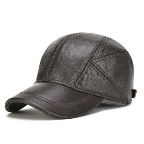 Herren Leder Cap | Premium Kappe Echtleder braun [ Herrenkollektion - Caps - Accessoires ] 181 - Herren Leder Cap Gratti Paris Schwarz 