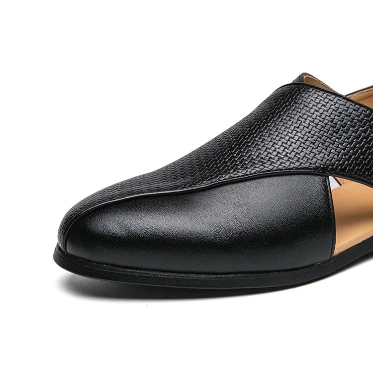 Herren Leder Loafer | Elegante Slipper mit Plateau Sohle schwarz [ Herrenkollektion - Schuhe - Elegante Schuhe ] 284 - Herren Leder Loafer Gratti Offiziell 
