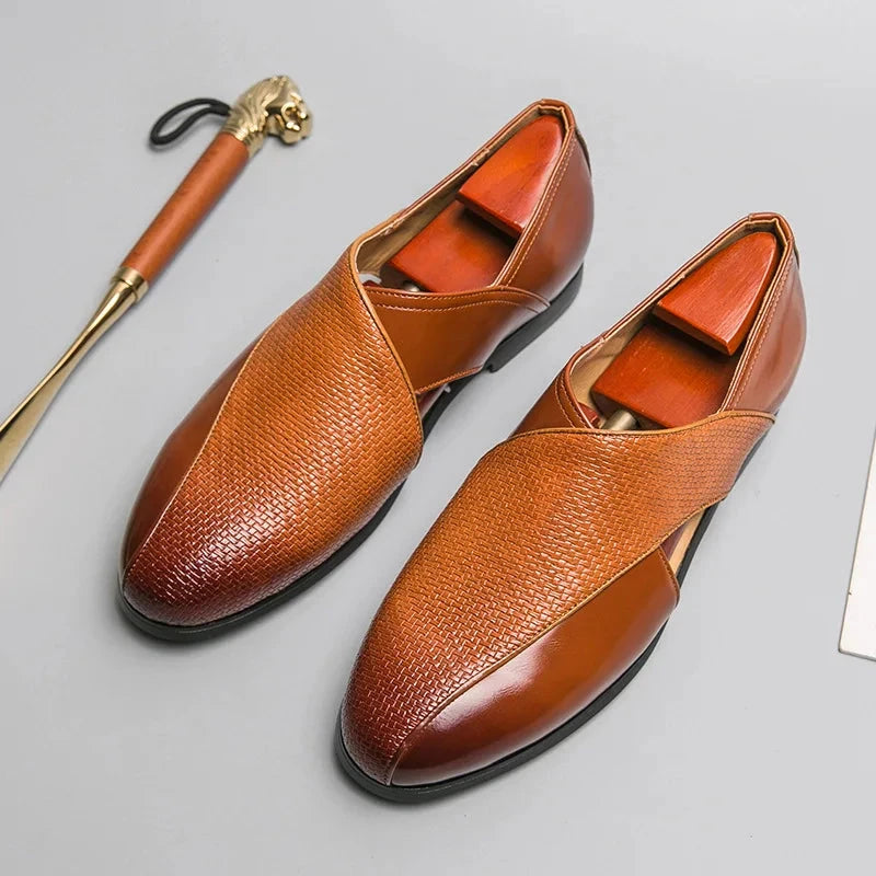Herren Leder Loafer | Elegante Slipper mit Plateau Sohle schwarz [ Herrenkollektion - Schuhe - Elegante Schuhe ] 284 - Herren Leder Loafer Gratti Offiziell 