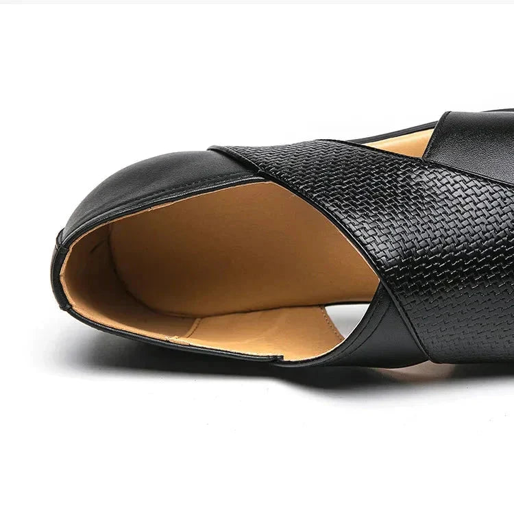 Herren Leder Loafer | Elegante Slipper mit Plateau Sohle schwarz [ Herrenkollektion - Schuhe - Elegante Schuhe ] 284 - Herren Leder Loafer Gratti Offiziell 