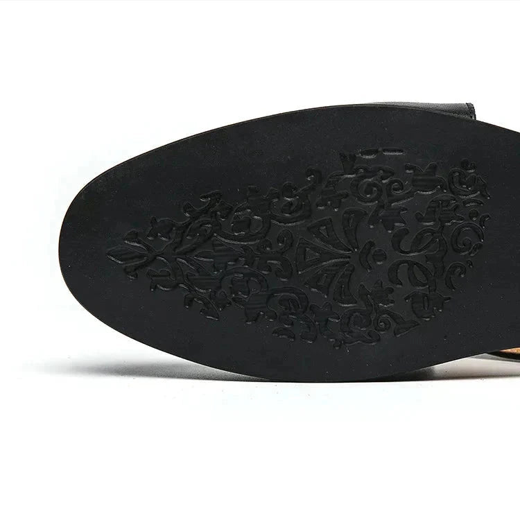 Herren Leder Loafer | Elegante Slipper mit Plateau Sohle schwarz [ Herrenkollektion - Schuhe - Elegante Schuhe ] 284 - Herren Leder Loafer Gratti Offiziell 