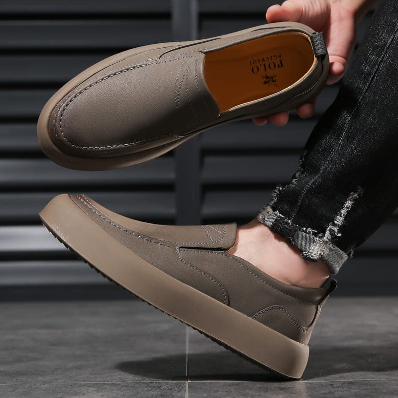 Herren Leder Loafer | Elegante Slipper mit Plateau Sohle weiß [ Herrenkollektion - Schuhe - Elegante Schuhe ] 285 - Herren Leder Loafer Gratti Offiziell 