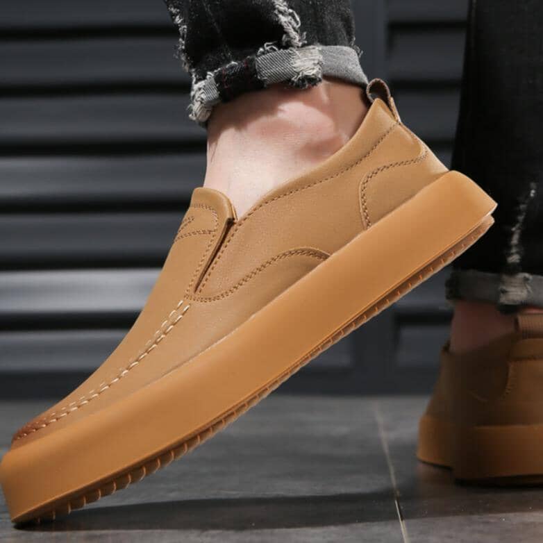 Herren Leder Loafer | Elegante Slipper mit Plateau Sohle weiß [ Herrenkollektion - Schuhe - Elegante Schuhe ] 285 - Herren Leder Loafer Gratti Offiziell 