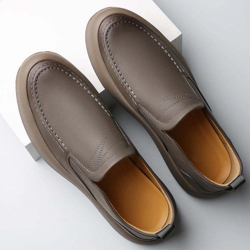 Herren Leder Loafer | Elegante Slipper mit Plateau Sohle weiß [ Herrenkollektion - Schuhe - Elegante Schuhe ] 285 - Herren Leder Loafer Gratti Offiziell 