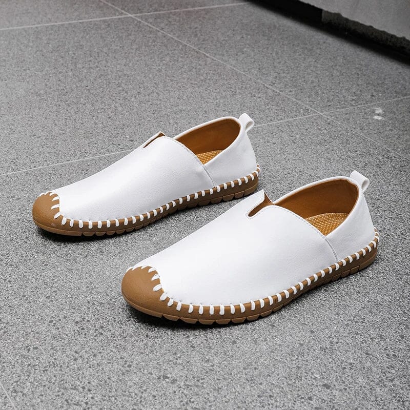 Herren Leder Loafer | Lässige Mokassins mit Kontrastnaht schwarz [ Herrenkollektion - Schuhe - Elegante Schuhe ] 267 - Gratti Offiziell 