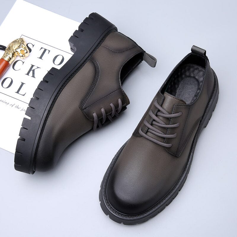 Herren Leder Schuhe | Robuste Casual Schuhe mit Chunky Sohle grau [ Herrenkollektion - Schuhe - Elegante Schuhe ] 268 - Herren Leder Schuhe Gratti Offiziell 