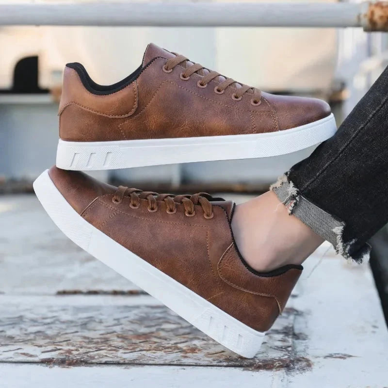 Herren Leder Sneaker | Lässige Schnürschuhe braun [ Herrenkollektion - Schuhe - Turnschuhe ] 272 - Herren Leder Sneaker Gratti Offiziell 