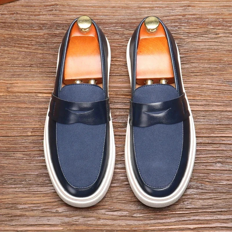 Herren Leder Sneaker | Lässige Schnürschuhe schwarz [ Herrenkollektion - Schuhe - Turnschuhe ] 283 - Herren Leder Sneaker Gratti Offiziell Blau 6 
