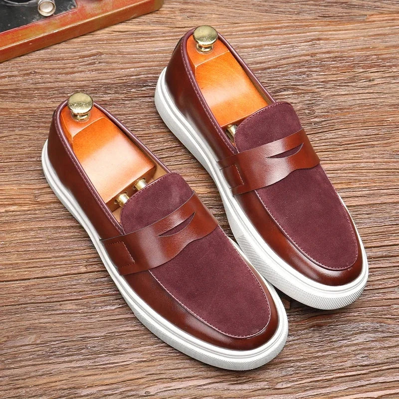 Herren Leder Sneaker | Lässige Schnürschuhe schwarz [ Herrenkollektion - Schuhe - Turnschuhe ] 283 - Herren Leder Sneaker Gratti Offiziell Burgund 6 