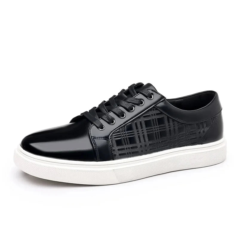 Herren Leder Sneaker Marineblau | Casual Sneaker mit Muster-Design [ Herrenkollektion - Schuhe - Turnschuhe ] 252 - Herren Leder Sneaker Marineblau Gratti Offiziell 