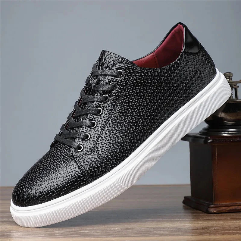 Herren Leder Sneaker mit Struktur | Bequeme Freizeitschuhe braun [ Herrenkollektion - Schuhe - Turnschuhe ] 279 - Herren Leder Sneaker mit Struktur Gratti Offiziell 